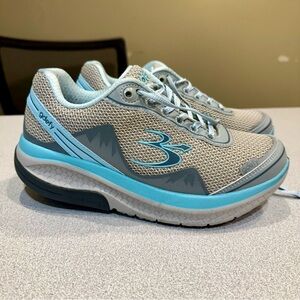 Gdefy Mighty Walking Shoes Womens 7.5 Gray Blue Lace Up Orthotic Sneakers